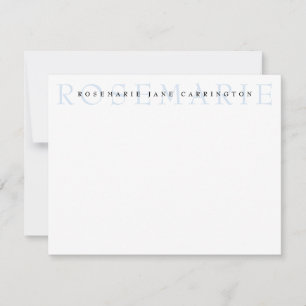 Modern Elegant Baby Blue Personalized Stationery Card