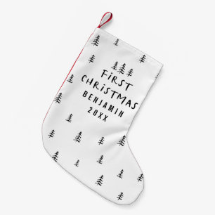 modern elegant baby first christmas small christmas stocking