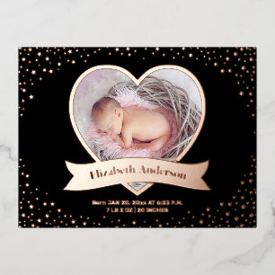 Modern Elegant Baby Photo Birth Announcement