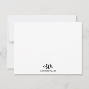 Modern Elegant Basic 3 Monogram Boho Chic Pattern Card