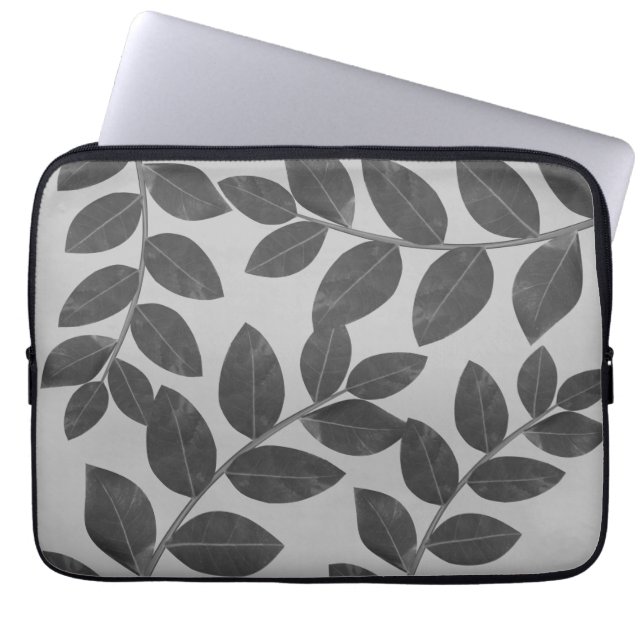 Modern  & Elegant  Bay Leaves Laptop Sleeve (Front)