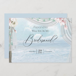 Modern Elegant Beach Arbor Be My Bridesmaid Invitation