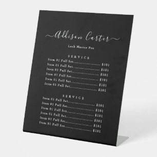 Modern Elegant Beauty Salon Price List Pedestal Sign