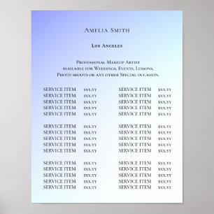 Modern Elegant Beauty Salon Price List Poster