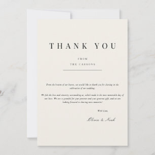 Modern & Elegant Beige Thank you Card