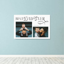 Modern Elegant Best Dad Ever 2 Photos Fathers Day