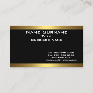 Modern Elegant Black and Gold Business Card