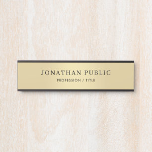 Modern Elegant Black And Gold Glamourous Template Door Sign