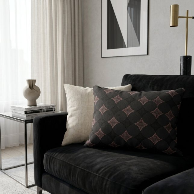 Modern Elegant Black and Light Pink Pattern Accent Pillow (Creator Uploaded)