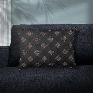 Modern Elegant Black and Light Pink Pattern Accent Pillow