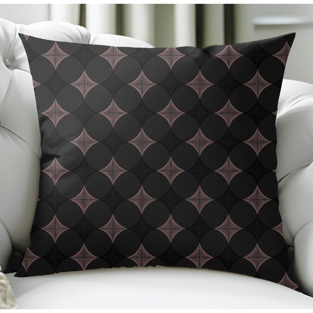 Modern Elegant Black and Light Pink Pattern Throw Pillow (Creator Uploaded)