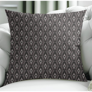 Modern Elegant Black And White Damask Pattern  Throw Pillow