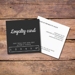 Modern Elegant Black and White  Loyalty Card