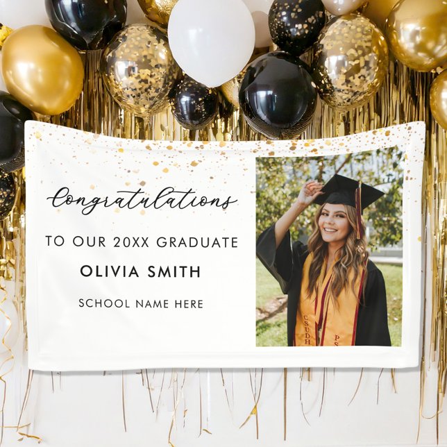 Modern Elegant Black and White Photo Graduation Banner (Creator Uploaded)