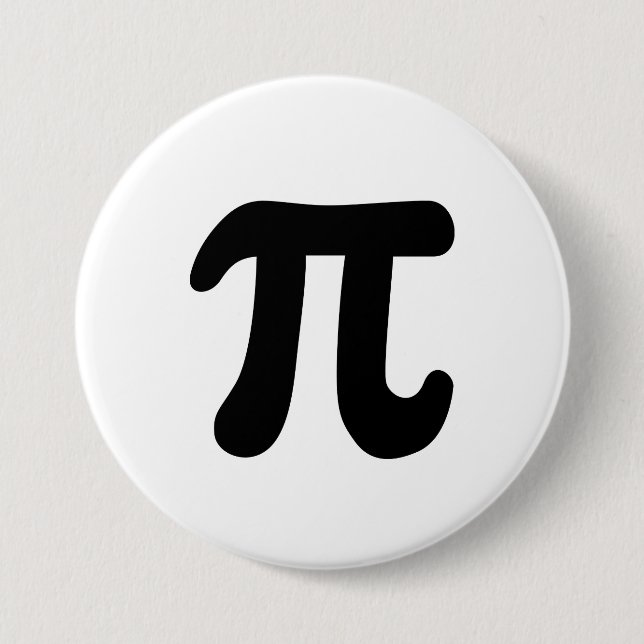 Modern, Elegant, Black and White Pi Symbol 3 Inch Round Button (Front)