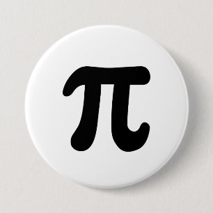 Modern, Elegant, Black and White Pi Symbol 3 Inch Round Button