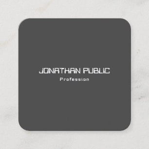Modern Elegant Black And White Simple Template Square Business Card