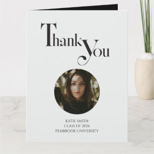 Modern elegant black bold typography Graduation Thank You Card