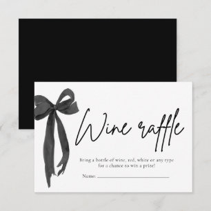 Modern Elegant Black Bow Wine Raffle Game Ticket Invitation