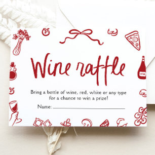 Modern Elegant Black Bow Wine Raffle Game Ticket Invitation