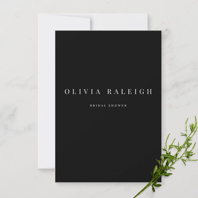Modern & Elegant Black Bridal Shower Invitation (Creator Uploaded)
