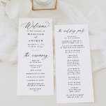Modern Elegant Black Calligraphy Wedding Program<br><div class="desc">Guide your guests through your special day with this elegant wedding program featuring graceful black calligraphy on a crisp white background. Perfect for weddings in any season and suited for both formal and casual celebrations, this modern and timeless design allows couples to personalize the front with their names, wedding date,...</div>