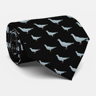 Modern Elegant Black Dove Seamless Pattern Tie