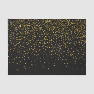 Modern Elegant Black Gold Foil Confetti Dots Tissue Paper