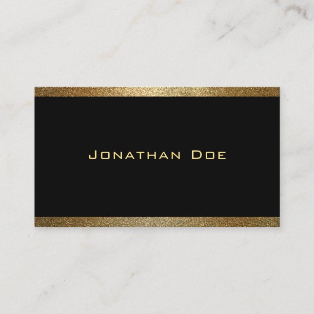 Modern Elegant Black Gold Graphic Design Template Business Card (Front)