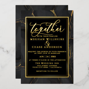 Modern Elegant Black Gold Marble