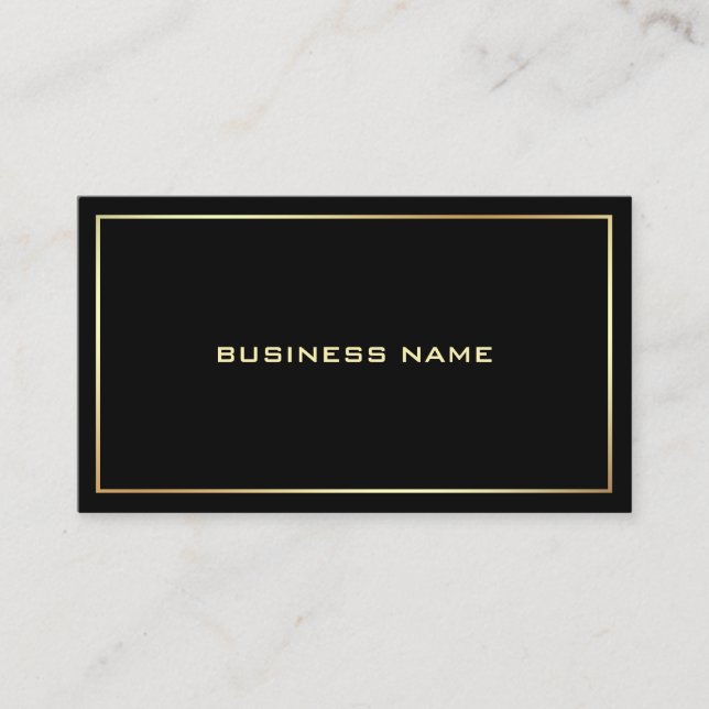 Modern Elegant Black Gold Professional Template Business Card (Front)