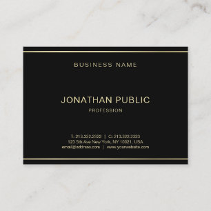 Modern Elegant Black Gold Template Luxury Trendy Business Card