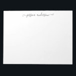 Modern Elegant Black Grey Feminine Girly Script Notepad<br><div class="desc">Classy Elegant Black Grey Feminine Girly Script Notepad You can easily customize the colour of the text with the 'Customize' tool or feel free to contact me. With this item, you can use two names “Allison & Matthew”, use one name “Kennedy”, a family name (“The Kennedys”), or your name (“Allison...</div>