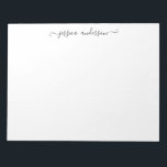 Modern Elegant Black Grey Feminine Girly Script Notepad<br><div class="desc">Classy Elegant Black Grey Feminine Girly Script Notepad You can easily customize the colour of the text with the 'Customize' tool or feel free to contact me. With this item, you can use two names “Allison & Matthew”, use one name “Kennedy”, a family name (“The Kennedys”), or your name (“Allison...</div>