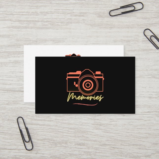 Modern & Elegant Black Minimalist photograpy Busin Business Card (Front/Back In Situ)