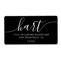 Modern Elegant Black Script Family Return Address