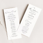 Modern Elegant Black Script Wedding Program<br><div class="desc">Elegant wedding program featuring a modern black calligraphy script to create a design that is perfect for weddings of all styles and seasons. Personalize the front of the modern wedding program with your names, wedding date and location, and order of the ceremony. The simple wedding program reverses to display a...</div>