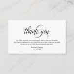 Modern Elegant, Black Script, Wedding Thank you Enclosure Card<br><div class="desc">This is the Modern Elegant Romantic script,  Black calligraphy Script,  Wedding Thank you,  Enclosure Card. You can change the font colours,  and add your wedding details in the matching font / lettering. #TeeshaDerrick</div>
