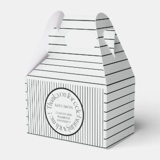Modern elegant black stripe & bold typography grad favor box