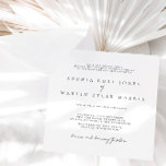 Modern Elegant Black & White Minimalist Wedding  Invitation<br><div class="desc">Designed to coordinate with for the «Modern Classic» Wedding Invitation Collection. To change details,  click «Personalize». View the collection link on this page to see all of the matching items in this beautiful design or see the collection here: https://bit.ly/3rQMpxU</div>