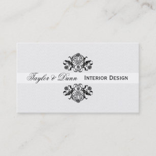 Modern Elegant Black White Ornamental Logo Business Card