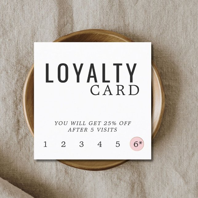 Modern Elegant Black White Rose Circle Beauty Loyalty Card (Creator Uploaded)