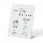 Modern Elegant Black & White Signature Drinks