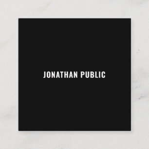 Modern Elegant Black White Simple Template Trendy Square Business Card