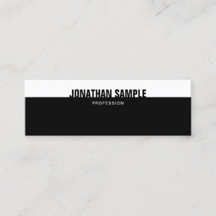 Modern Elegant Black White Template Creative B&W Mini Business Card