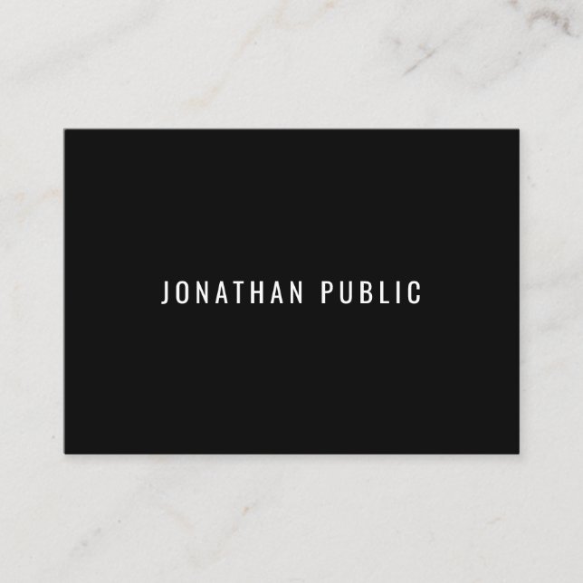 Modern Elegant Black & White Trendy Template Business Card (Front)
