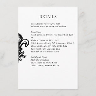 Modern Elegant Black White Wedding Enclosure Card