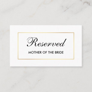 Modern Elegant Black & White Wedding Reserved Name Place Card