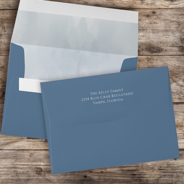Modern Elegant Blue Crab Minimalist Watercolor Envelope (Creator Uploaded)