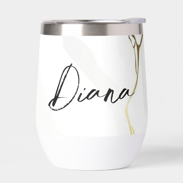 Modern Elegant Blue Gold Marble Personalized Name  (Left)